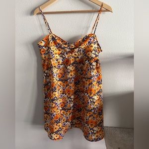 H&M Orange and purple floral mini